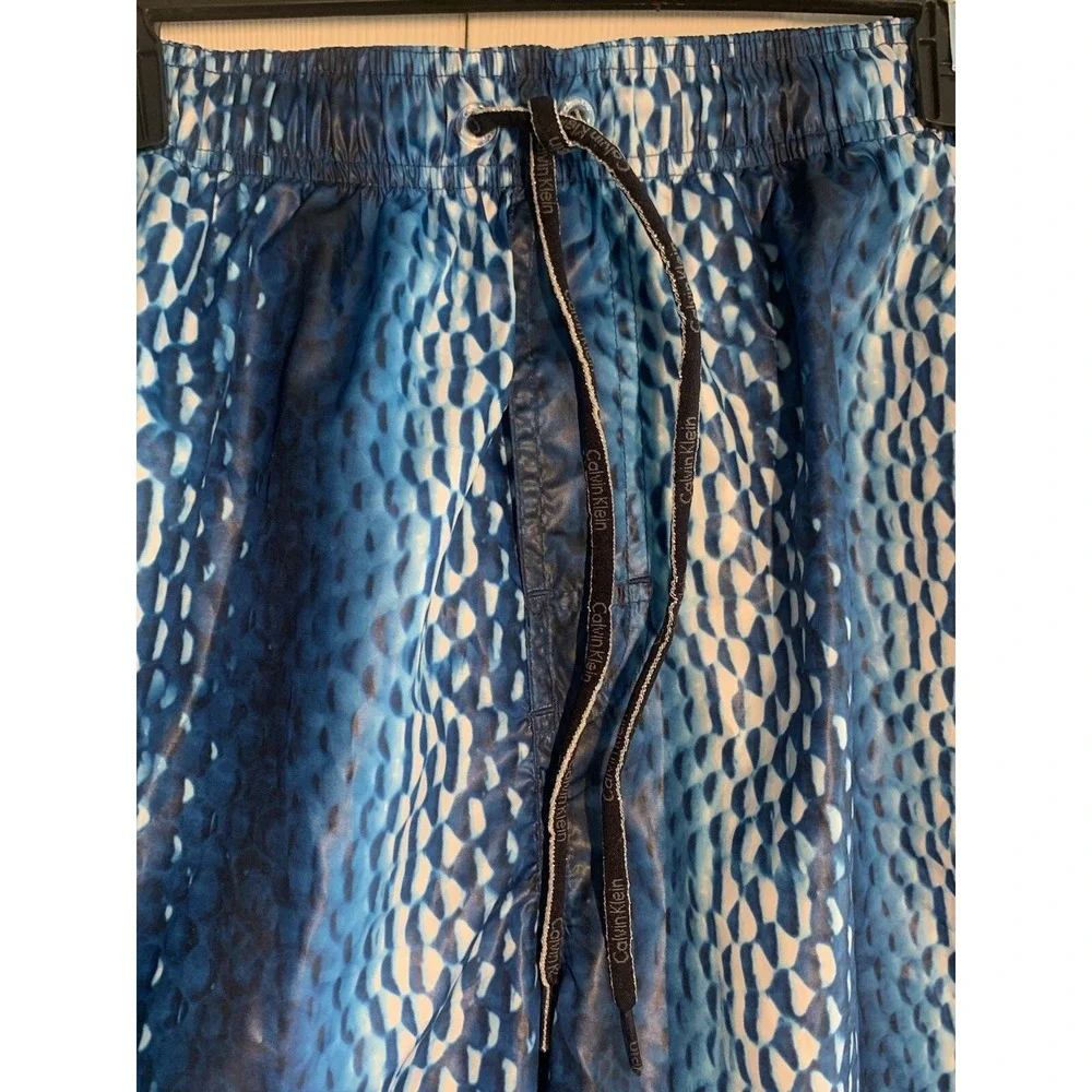 Men's XL Calvin Klein‎ Swimwear Blue Swim Trunks NWT With Pockets Drawstring